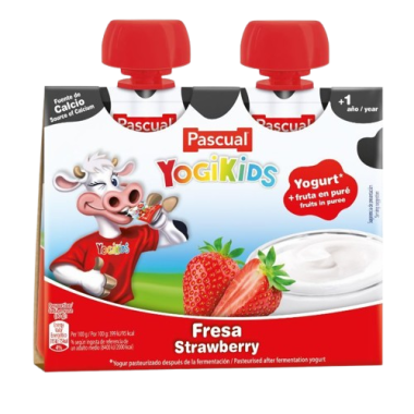 YOGUR PASCUAL YOGIKIDS POUCH FRESA P/2X80.GR.
