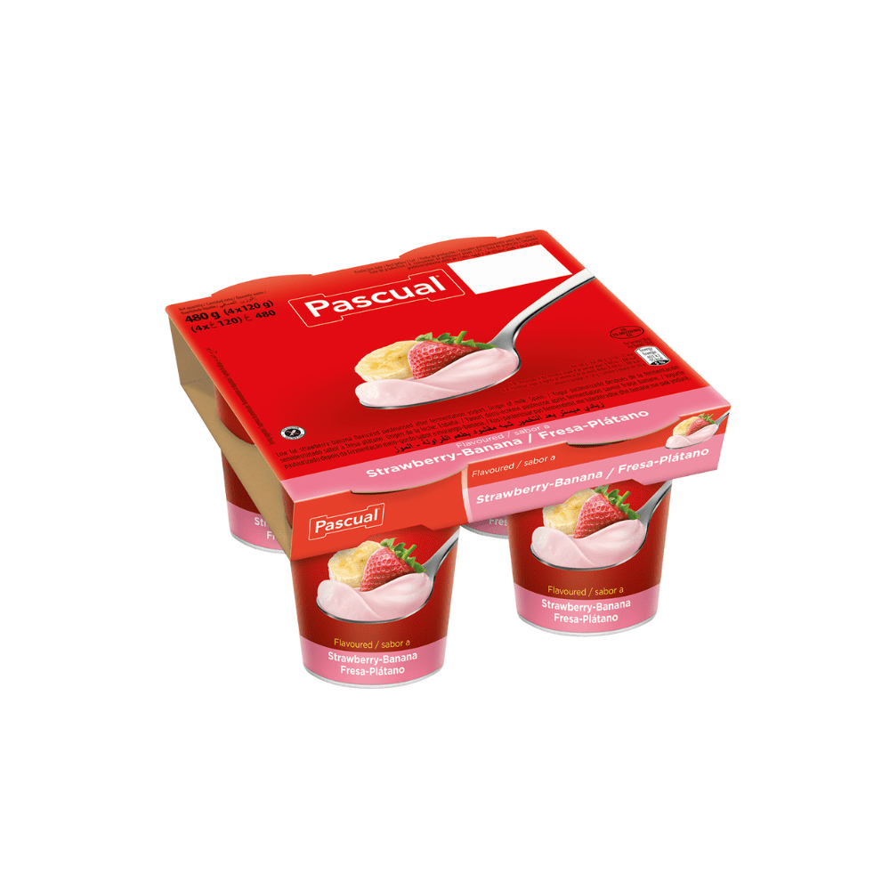 YOGUR PASCUAL SABOR FRESA-PLATANO PACK-4