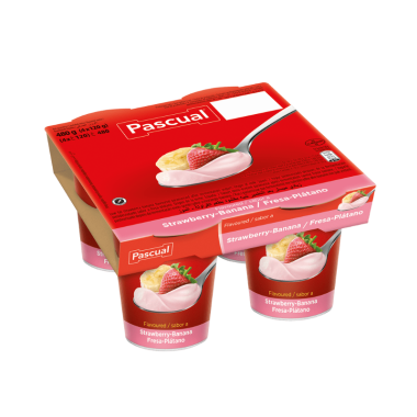 YOGUR PASCUAL SABOR FRESA-PLATANO PACK-4