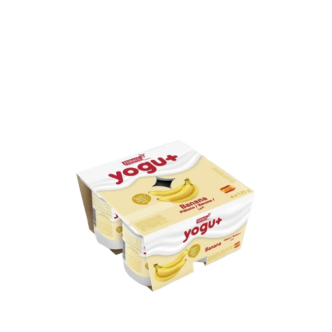 YOGUR FEIRACO YOGU+ SABOR PLATANO PACK-4 UD