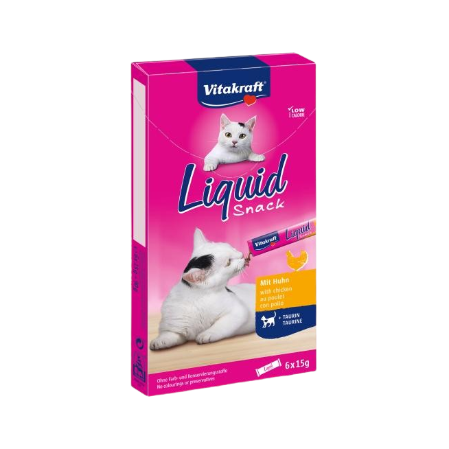 VITAKRAFT SNACK LIQUIDO POLLO TAURINA GATOS P/6UD