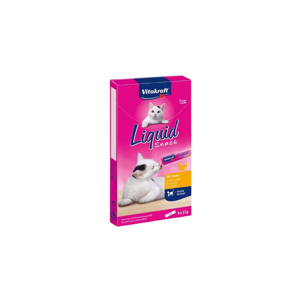 VITAKRAFT SNACK LIQUIDO POLLO TAURINA GATOS P/6UD