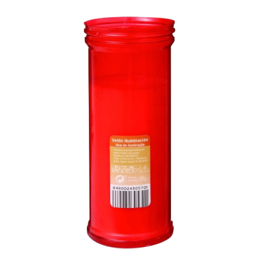 VELON ILUMINACION PARAFINA ROJO 150X57MM