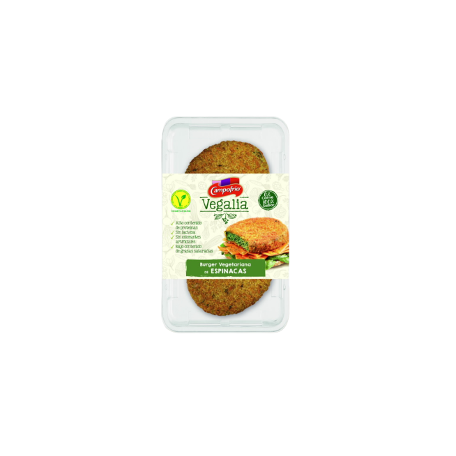 VEGALIA CAMP BURGUER ESPINACAS P/2U 160GR