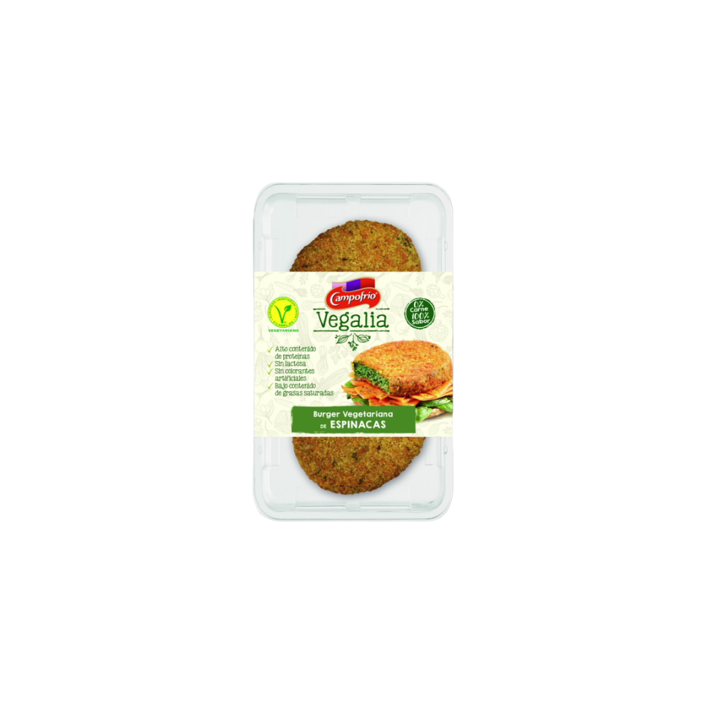 VEGALIA CAMP BURGUER ESPINACAS P/2U 160GR