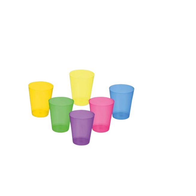 VASO PLASTICO CUBATA ANCHO COLORES 480CC P/4UD