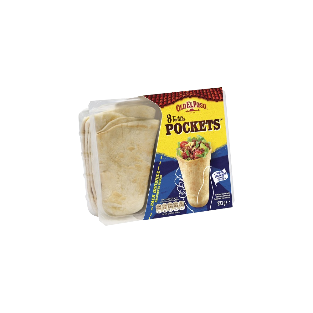 TORTILLA TRIGO OLDELPASO POCKETS PACK-8 UD