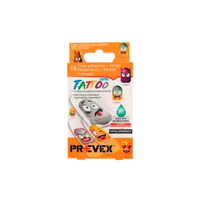 TIRITAS PREVEX INFANTIL EFECTO TATTOO P/16 UD