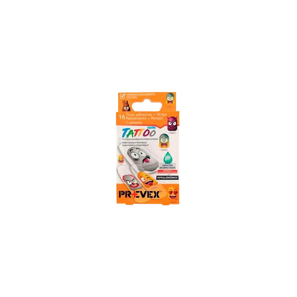 TIRITAS PREVEX INFANTIL EFECTO TATTOO P/16 UD