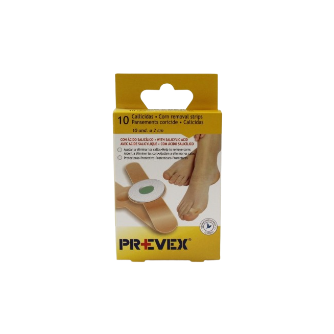 TIRAS PREVEX CALLOS C/ACIDO SALICILICO P/10 UD