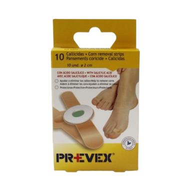 TIRAS PREVEX CALLOS C/ACIDO SALICILICO P/10 UD