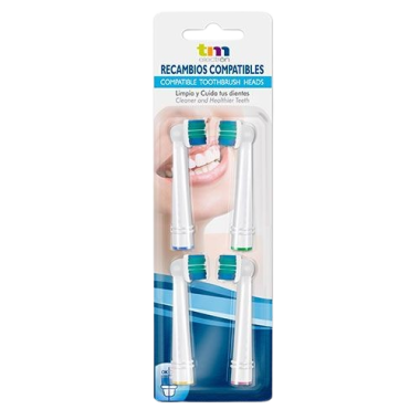 CEPILLO DENTAL GENERICO ELECTRICO RECAMBIO P/4 UD.
