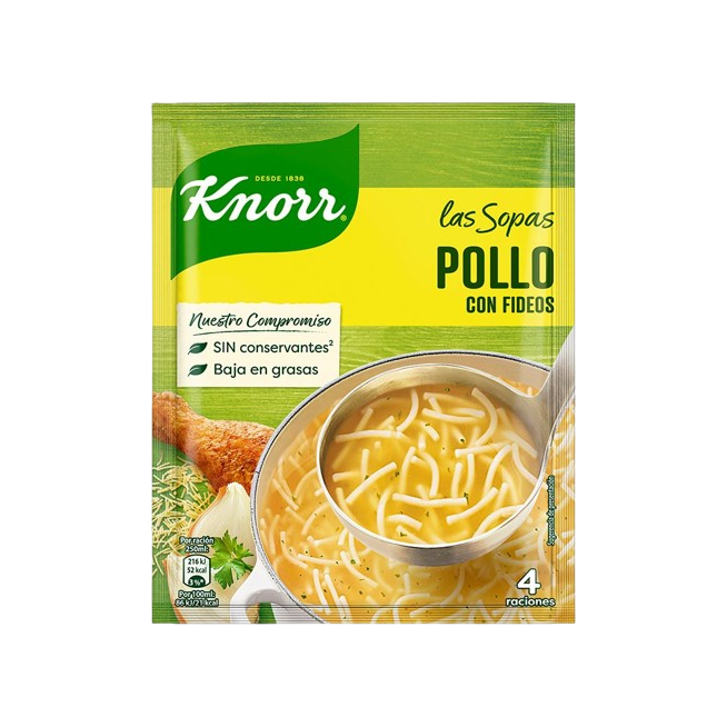 SOPA KNORR POLLO CON FIDEOS SOBRE 63 GR