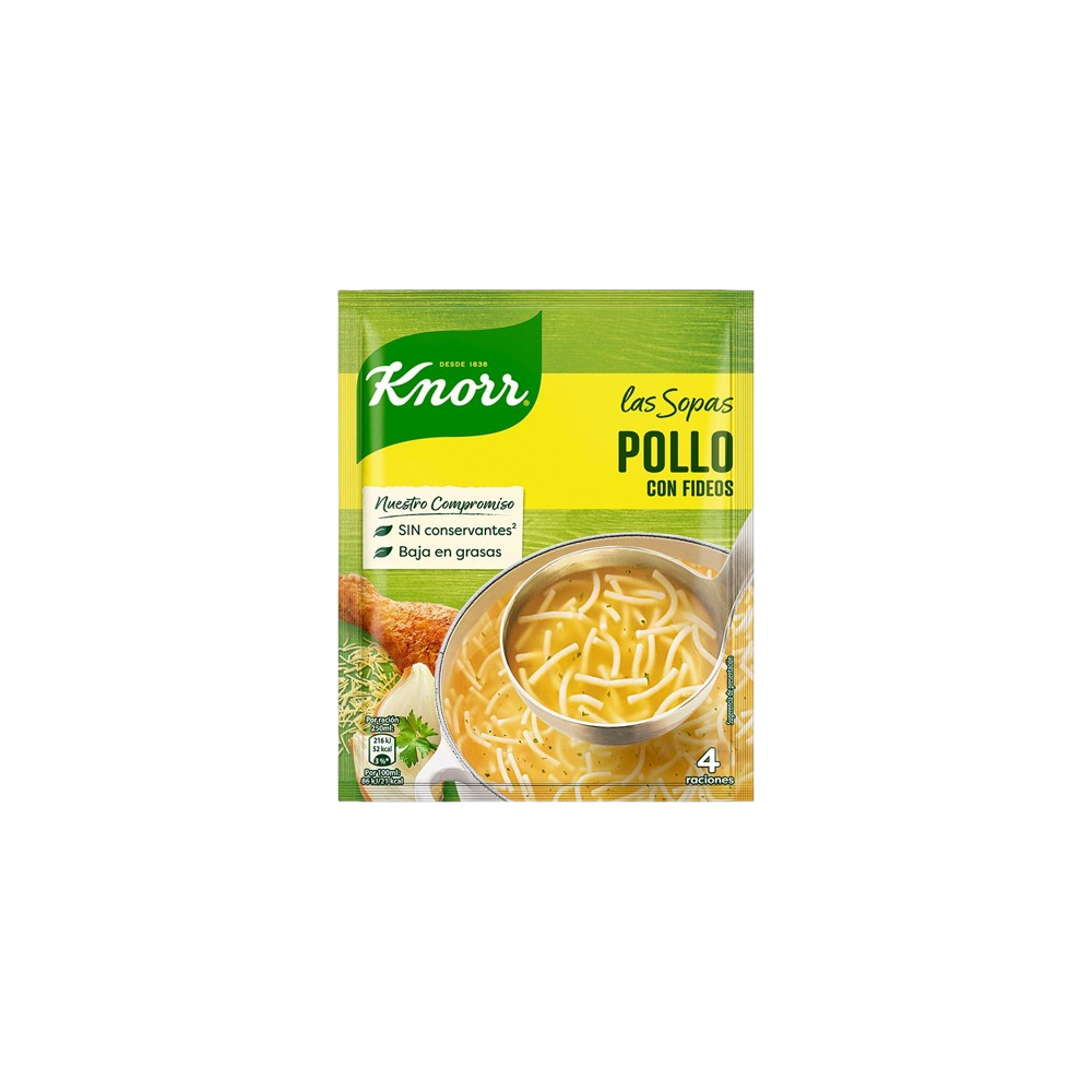 SOPA KNORR POLLO CON FIDEOS SOBRE 63 GR