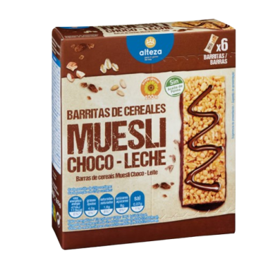 CEREALES BARRITA ALTEZA CHOCO-LECHE P/6 UD