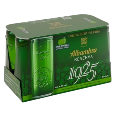 CERVEZA ALHAMBRA RVA/VERDE-1925 LATA-33.CL.P/8.