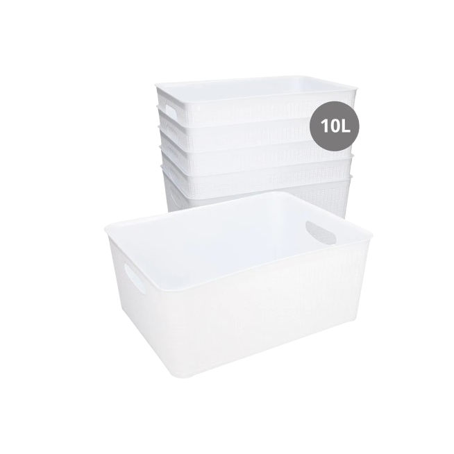 CESTO ORGANIZADOR PLASTICO 10 LITROS BLANCO