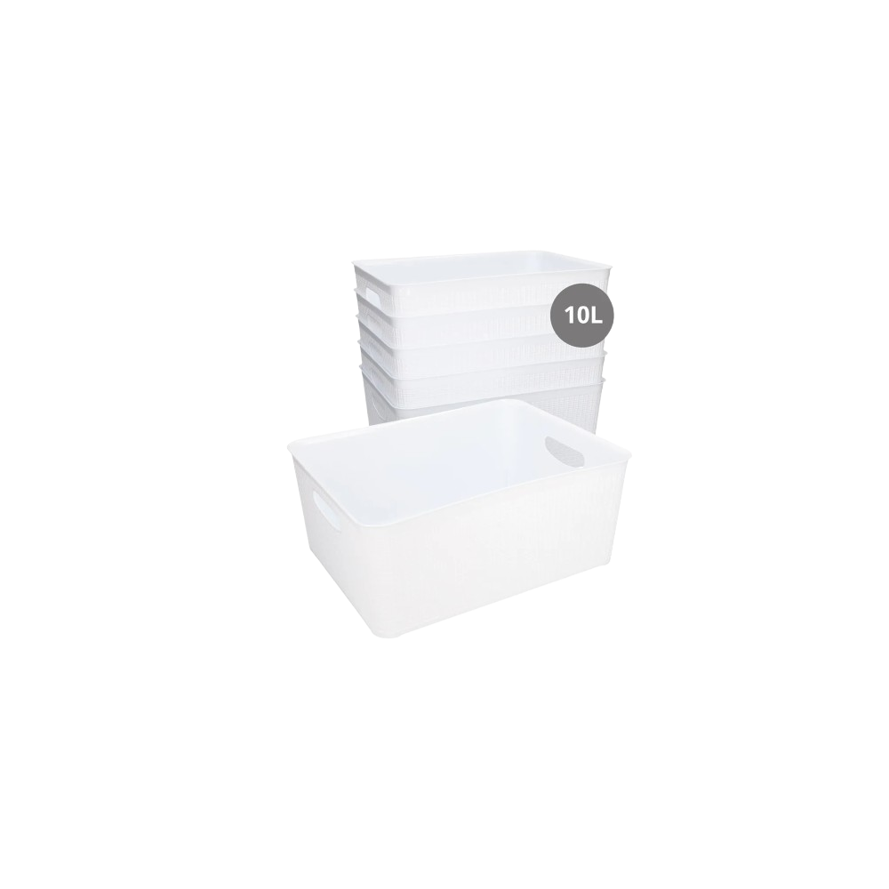 CESTO ORGANIZADOR PLASTICO 10 LITROS BLANCO