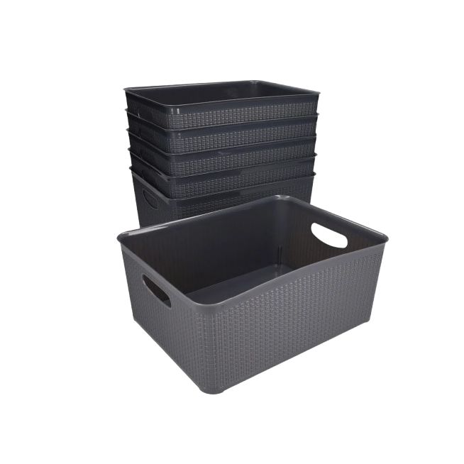 CESTO ORGANIZADOR PLASTICO 10 LITROS GRIS