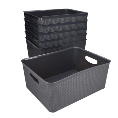 CESTO ORGANIZADOR PLASTICO 10 LITROS GRIS