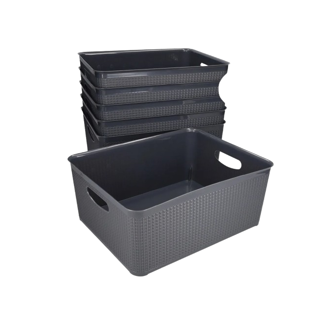 CESTO ORGANIZADOR PLASTICO 14 LITROS GRIS