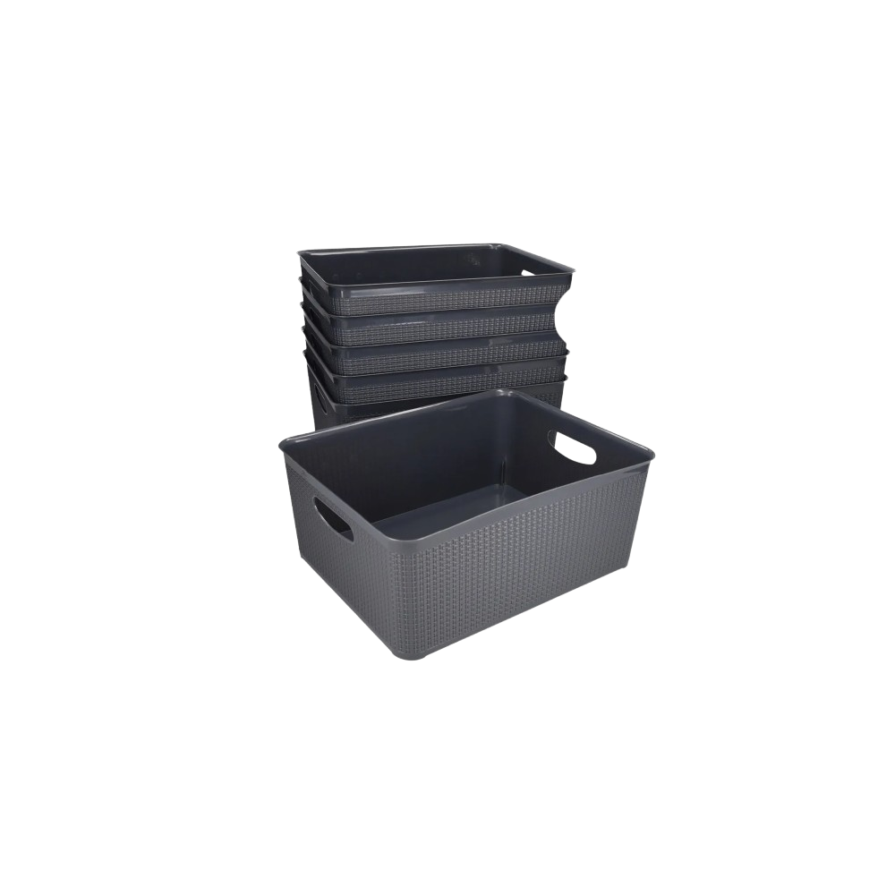 CESTO ORGANIZADOR PLASTICO 14 LITROS GRIS