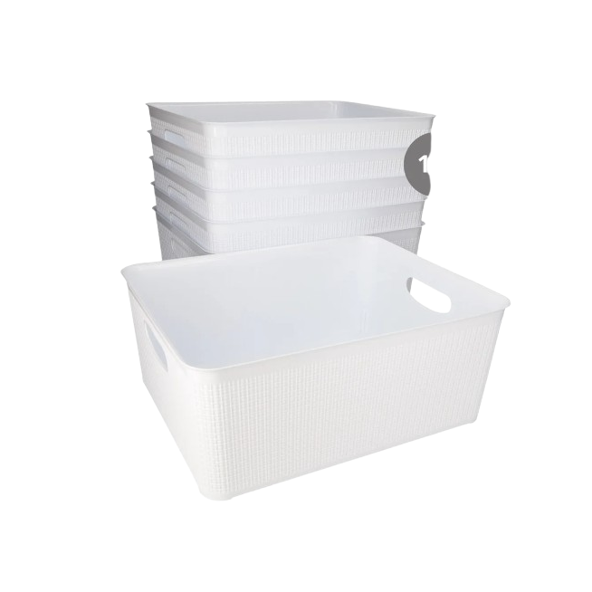 CESTO ORGANIZADOR PLASTICO 14 LITROS BLANCO
