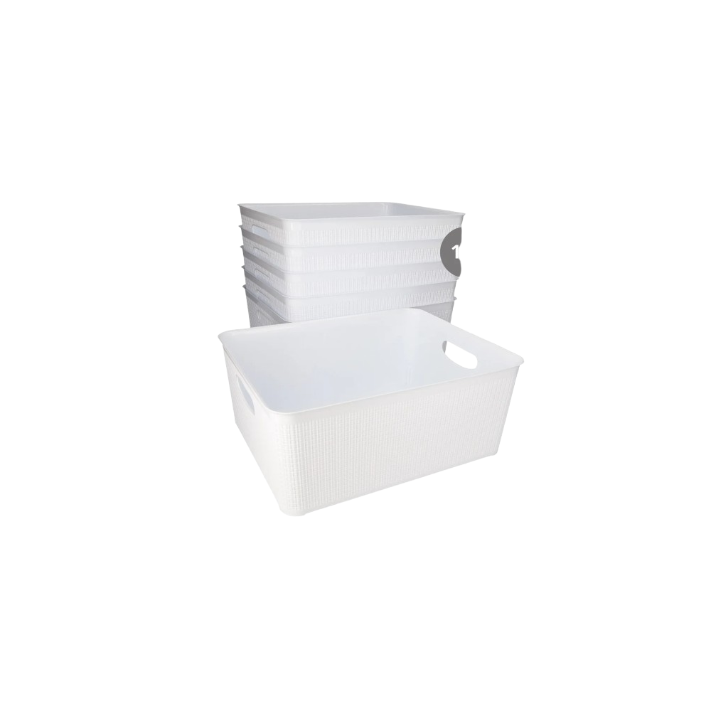 CESTO ORGANIZADOR PLASTICO 14 LITROS BLANCO