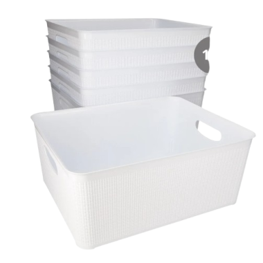 CESTO ORGANIZADOR PLASTICO 14 LITROS BLANCO