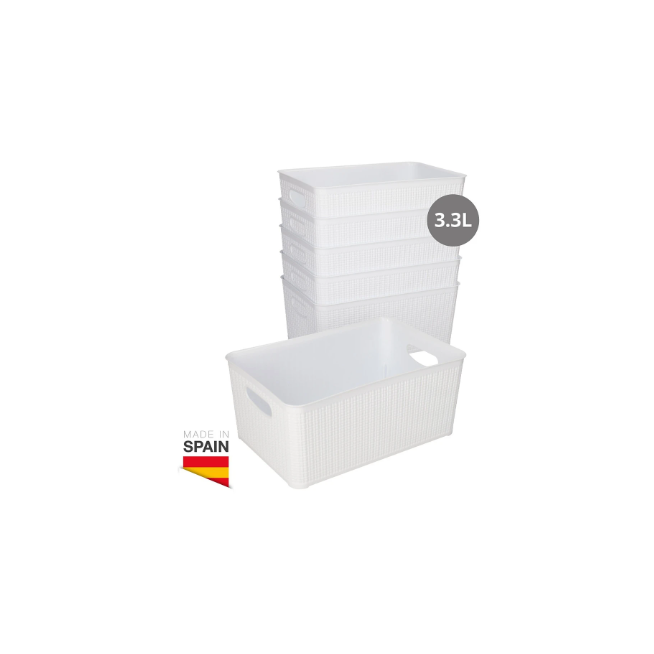 CESTO ORGANIZADOR PLASTICO 3,3 LITRO BLANCO