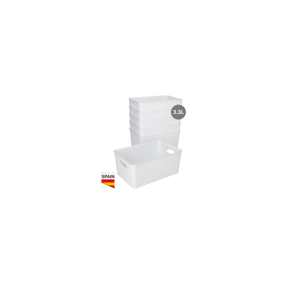 CESTO ORGANIZADOR PLASTICO 3,3 LITRO BLANCO