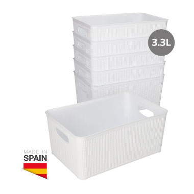 CESTO ORGANIZADOR PLASTICO 3,3 LITRO BLANCO
