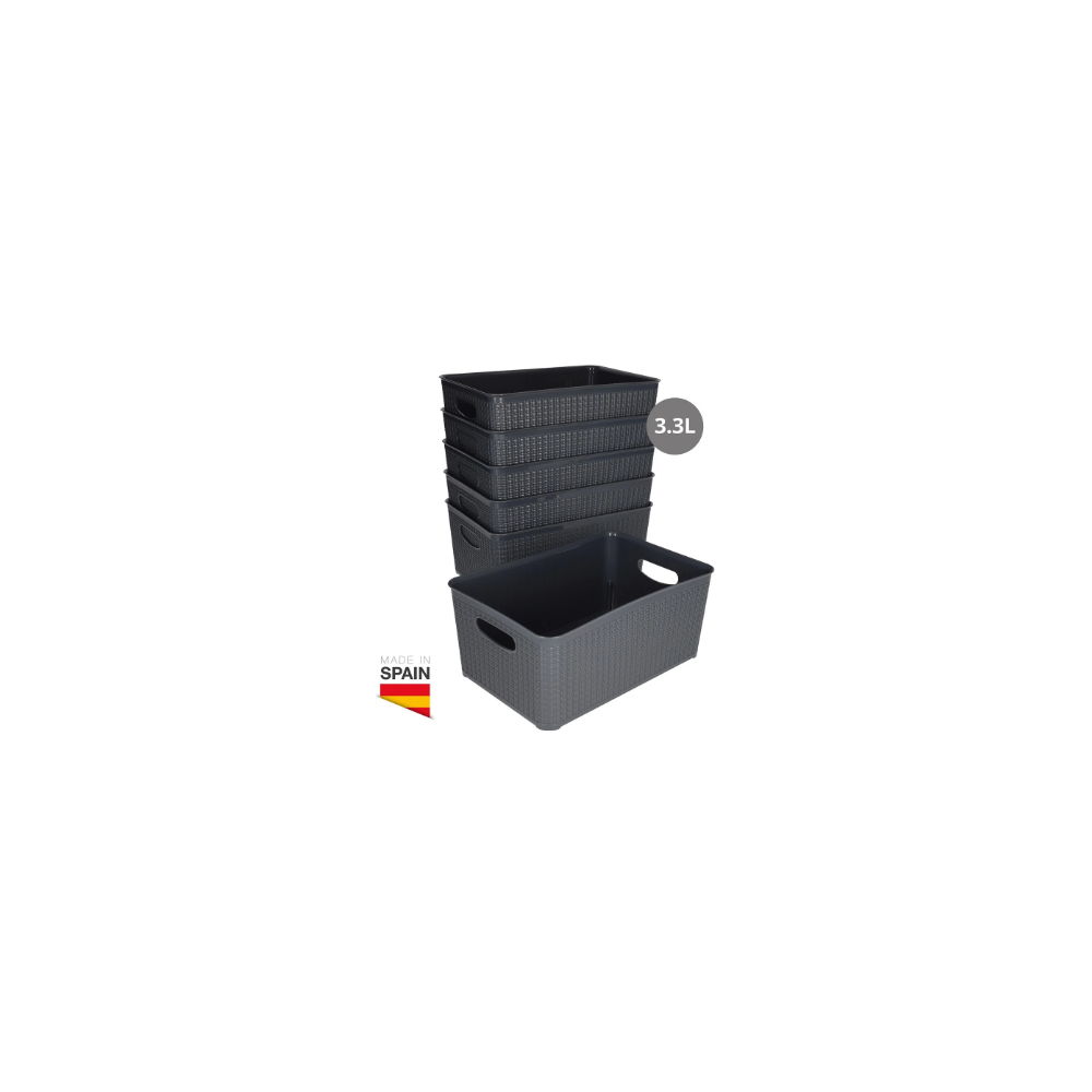 CESTO ORGANIZADOR PLASTICO 3,3 LITRO GRIS