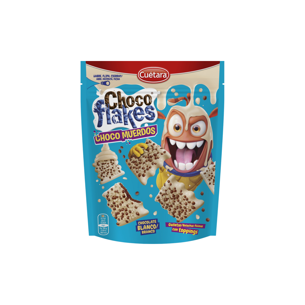 GALLETA CUETARA FLAKES CHOCO MUERDOS BLANCO B/70GR