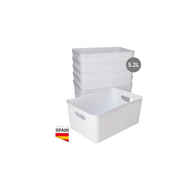 CESTO ORGANIZADOR PLASTICO 5,2 LITRO BLANCO