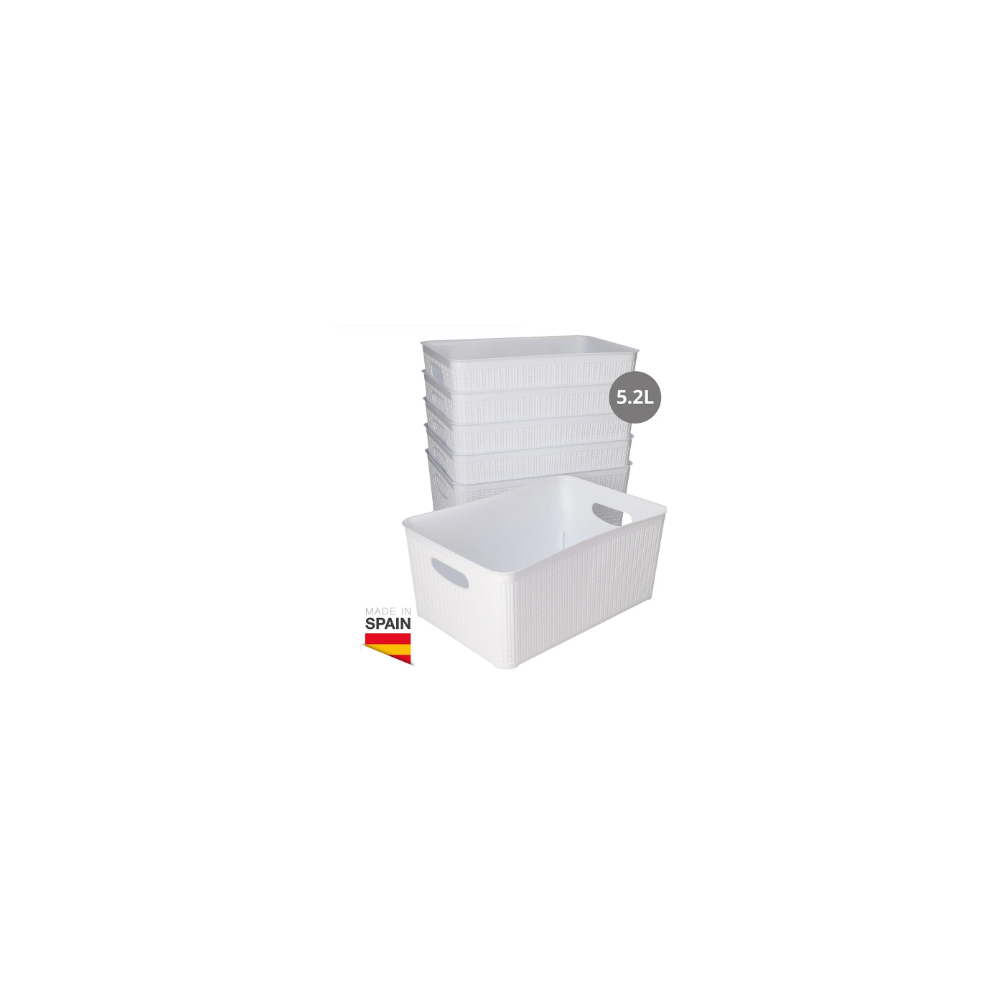 CESTO ORGANIZADOR PLASTICO 5,2 LITRO BLANCO