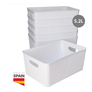 CESTO ORGANIZADOR PLASTICO 5,2 LITRO BLANCO