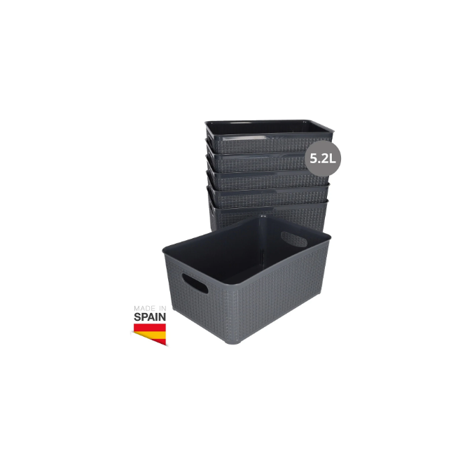 CESTO ORGANIZADOR PLASTICO 5,2 LITRO GRIS