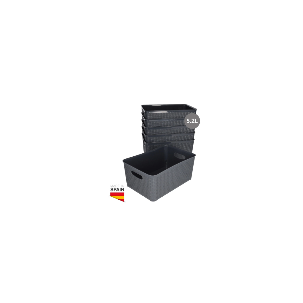CESTO ORGANIZADOR PLASTICO 5,2 LITRO GRIS