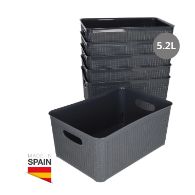CESTO ORGANIZADOR PLASTICO 5,2 LITRO GRIS