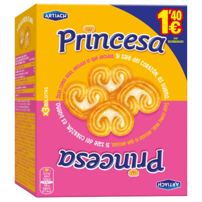 GALLETAS ART/PRINCESA CORAZON OJO(1,40€)C/90.GR.
