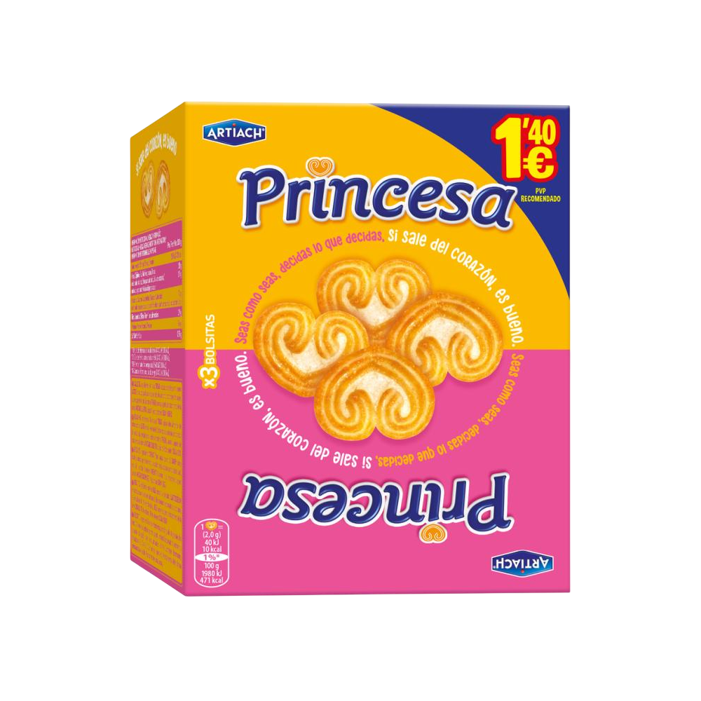 GALLETAS ART/PRINCESA CORAZON OJO(1,40€)C/90.GR.
