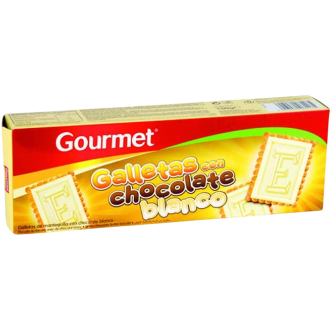 GALLETAS GOURMET TABLETA CHOCO BLANCO P/150 GR