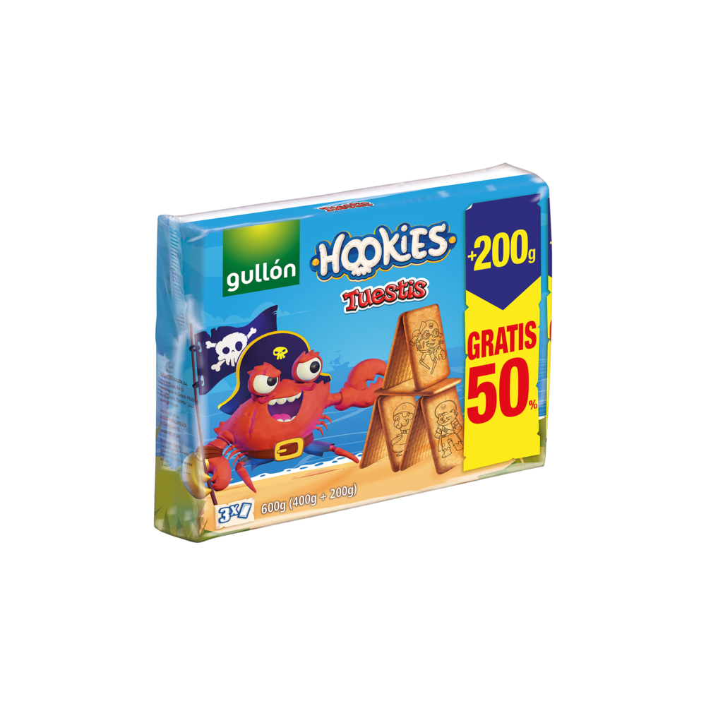 GALLETAS GULLON TUESTIS HOOKIES P/400+200 G