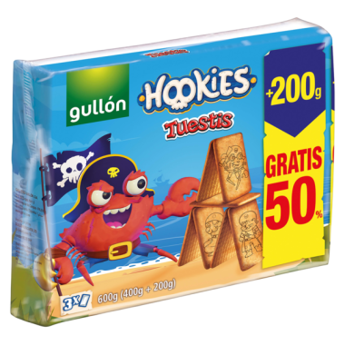 GALLETAS GULLON TUESTIS HOOKIES P/400+200 G