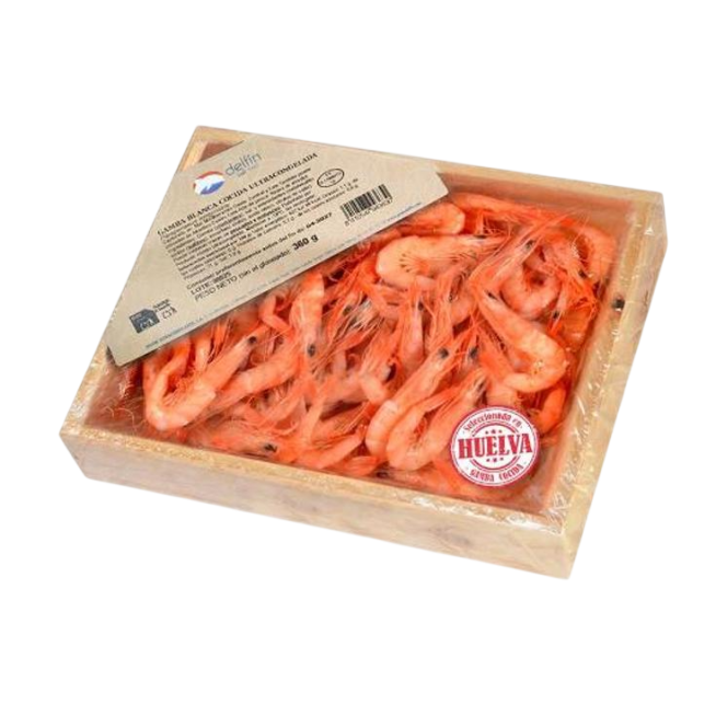 GAMBA BLANCA COCIDA 50/60 DELFIN C/MADERA 360 GR