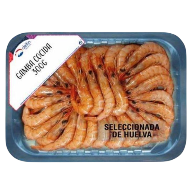 GAMBA COCIDA DELFIN C/MADERA REDONDA 300 GR