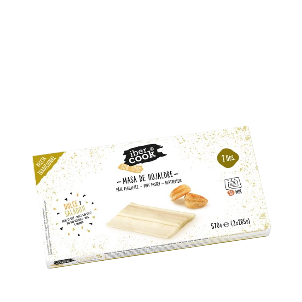 MASA HOJALDRE ROLLO/2 UD IBERKOOK CONGEL. P/570GR