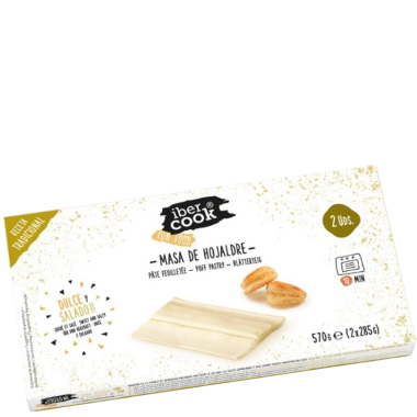 MASA HOJALDRE ROLLO/2 UD IBERKOOK CONGEL. P/570GR