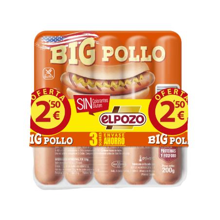 SALCHICHA E/POZO BIG POLLO C/14236 P/3X200G(2,5€)